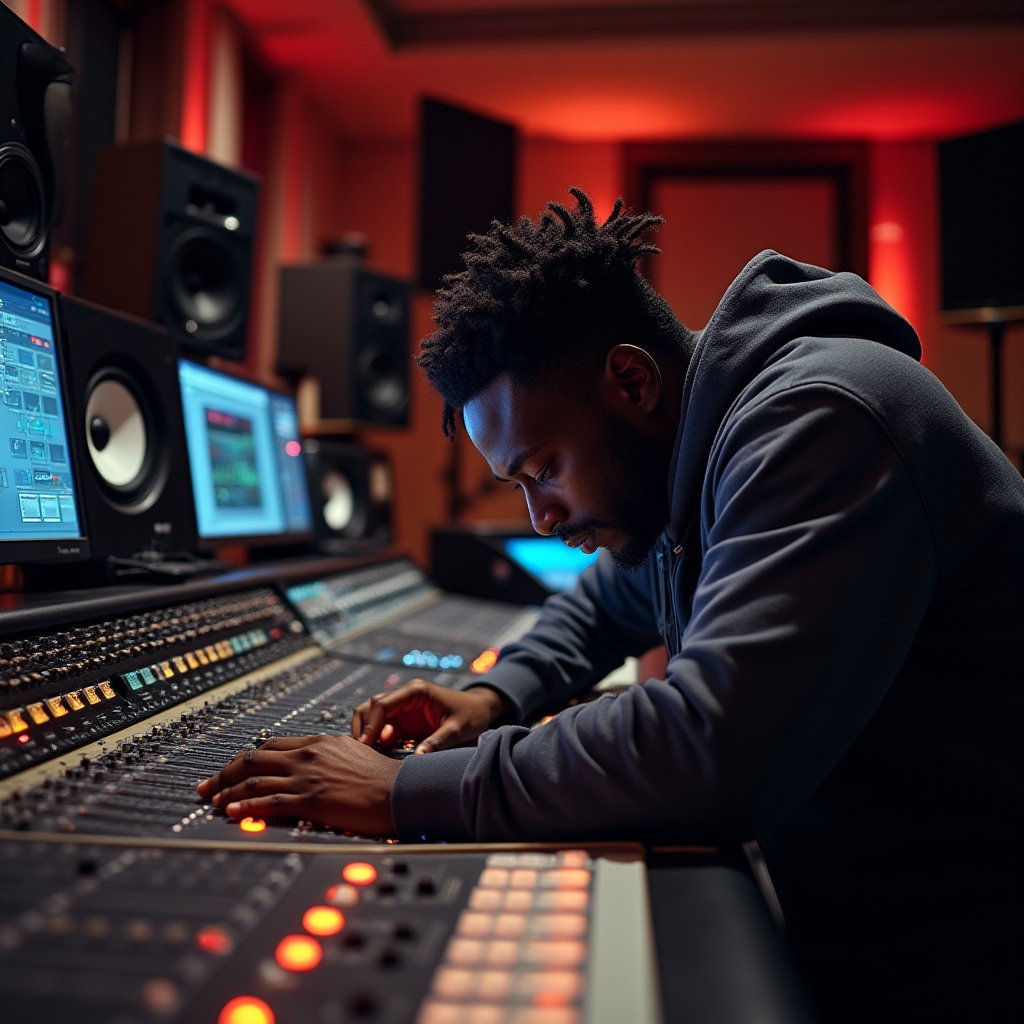 Detailansicht einer Mixing-Session mit Equalizer-Einstellungen
